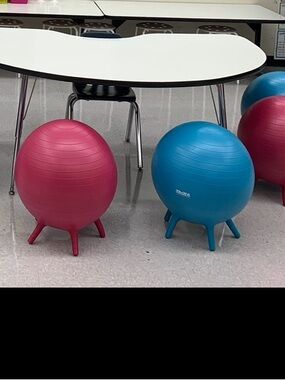 Waliki Ball Chairs Set of 6 | Flexible Classroom Seating | Blue & Pink